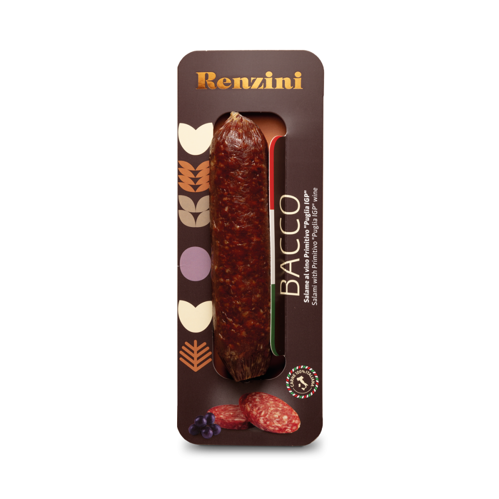 RENZINI BACCO SALAME AL VINO PRIMITIVO 200 G