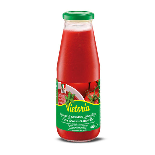 PASSATA DE TOMATE C/BASILICO VICTORIA FRASCO DE 690 GR.